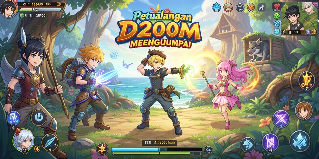 Screenshot D200M menampilkan aksi seru dalam dunia Anime.