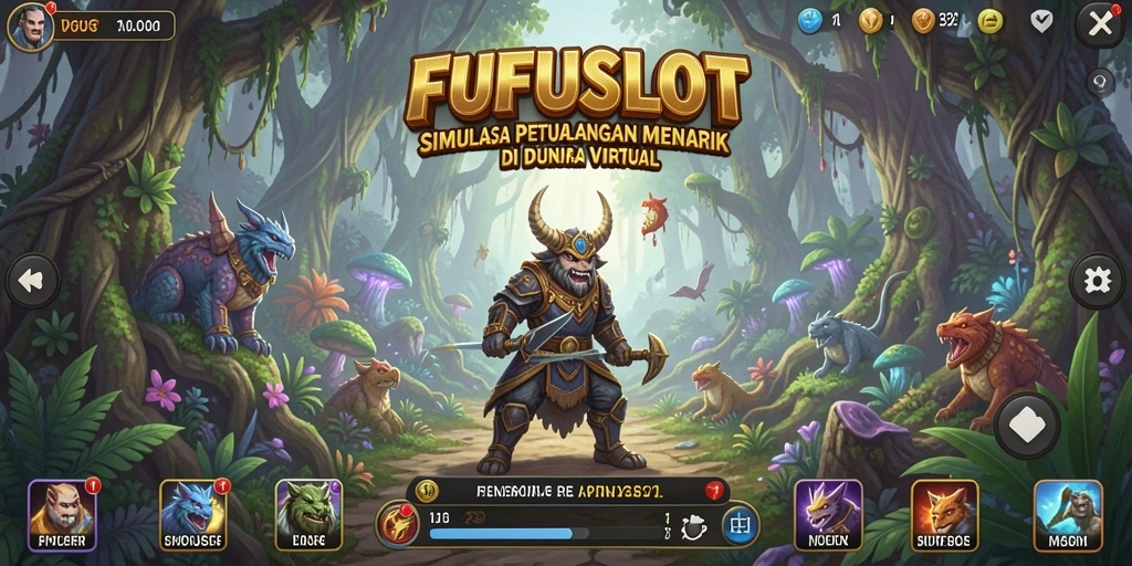 Tampilan permainan FUFUSLOT yang menawan dengan grafis simulasi yang kaya.