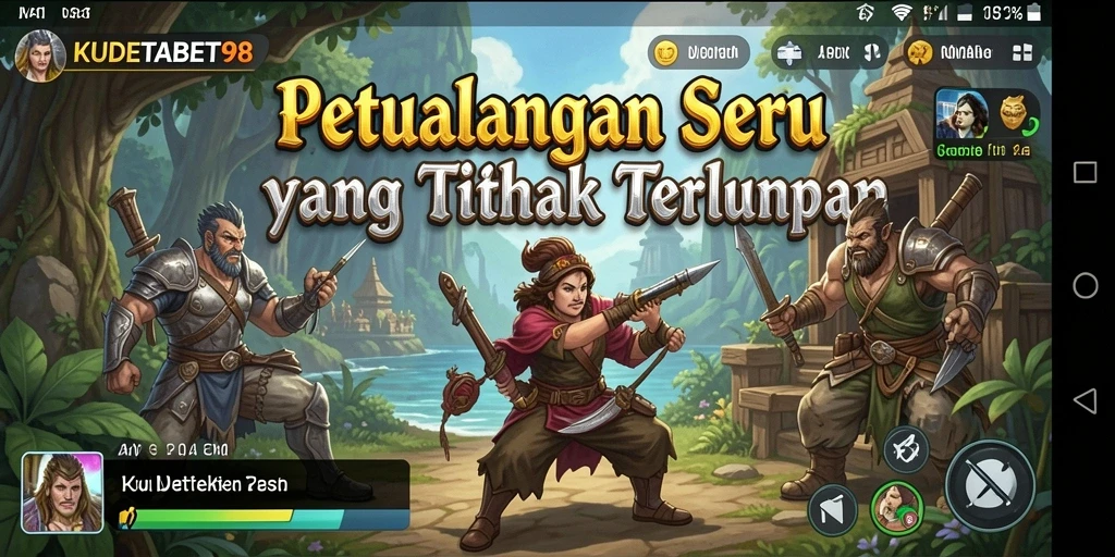 Tampilan gameplay petualangan yang mendebarkan di KUDETABET98.