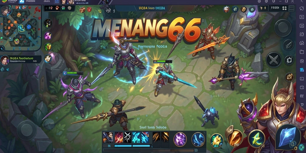 Tampilan gameplay menarik di arena pertempuran MOBA.