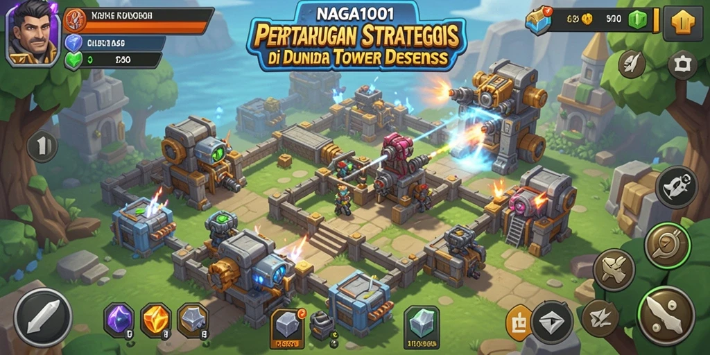 Tampilan gameplay NAGA1001 yang menegangkan dalam Tower Defense.