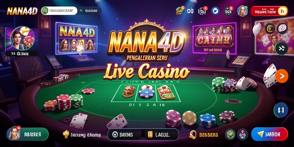 Gameplay Live Casino di NANA4D dengan dealer langsung dan suasana kasino yang nyata.