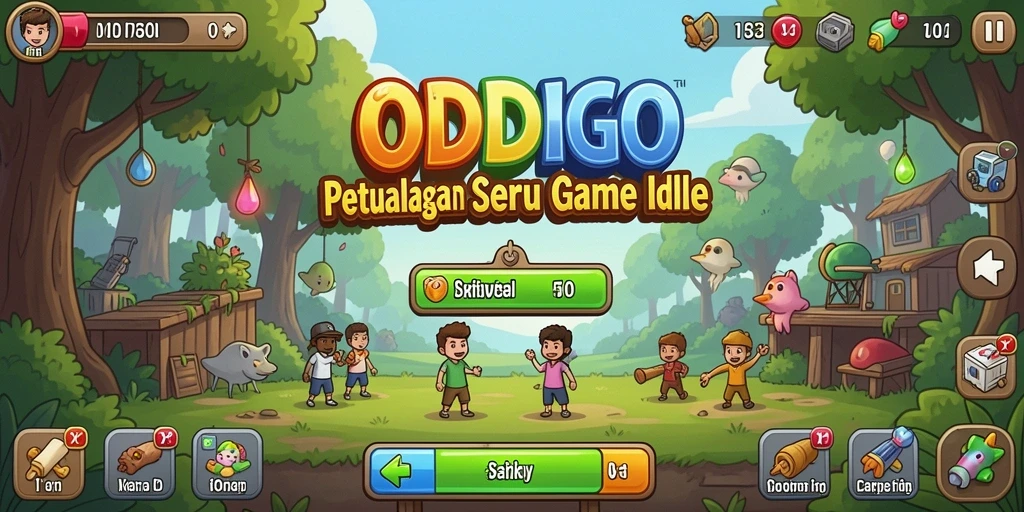 Tampilan gameplay seru ODDIGO dengan karakter yang aktif.