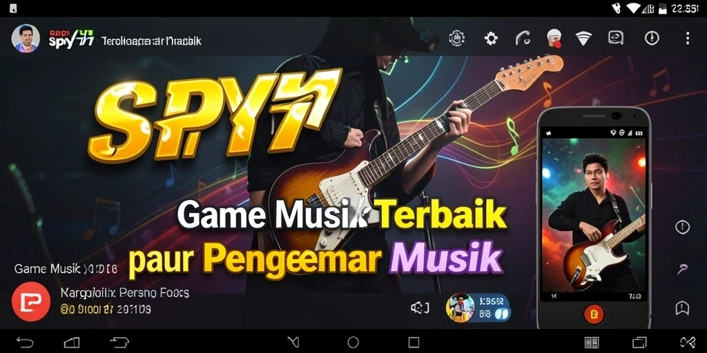Tampilan gameplay SPY77 dengan berbagai lagu dan tantangan.
