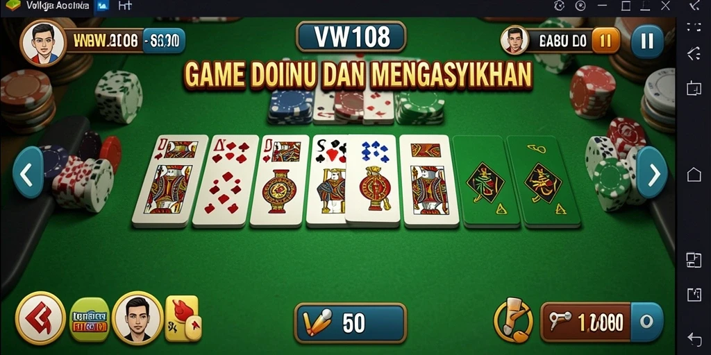 Tangkapan layar VW108 menampilkan aksi seru permainan Domino.