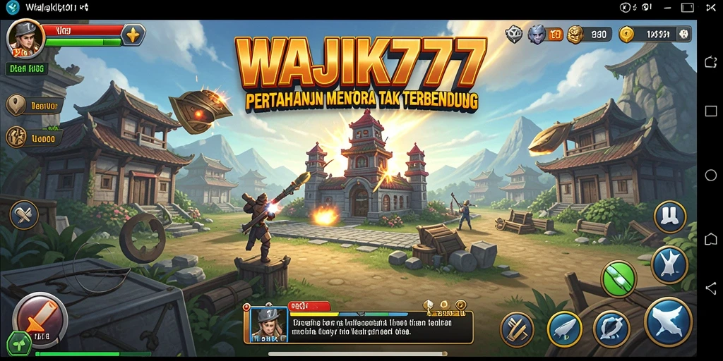 Screenshot WAJIK777 menunjukkan aksi menara yang mendebarkan dalam Tower Defense.